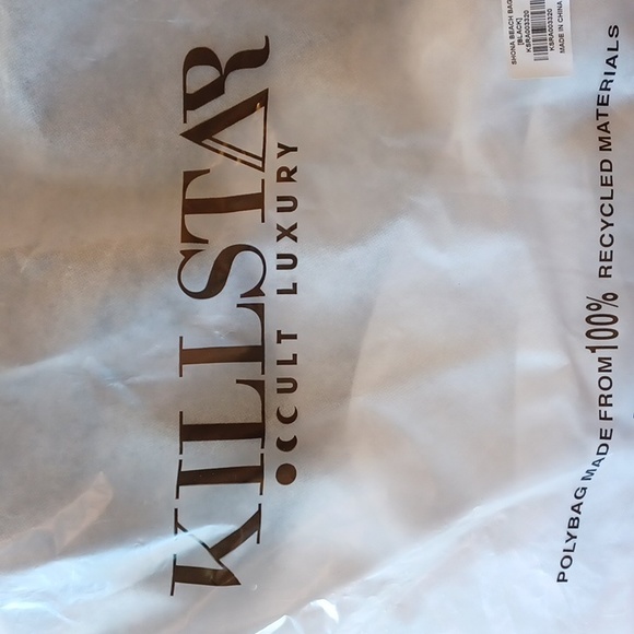 NWT KILLSTAR huge Shona Beach Bag,backpack,weekender,Black/Pentagram mesh - Picture 13 of 14